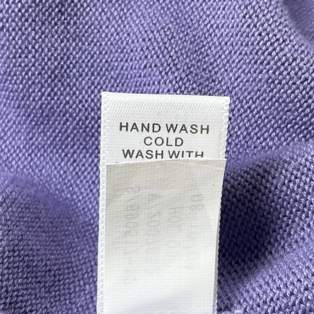 Banana‎ Republic Sweater Mens Large Purple Silk Cashmere V-Neck Luxury Classic